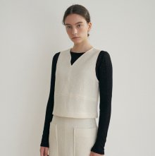 wool cropped vest (ivory)