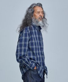 NEEDLES CHECK SHIRT _ NAVY