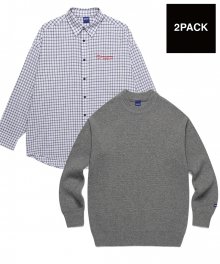 [PACKAGE] CHEKCED SHIRT / KNIT 2PACK