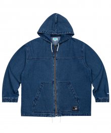Denim Hooded Jacket Blue