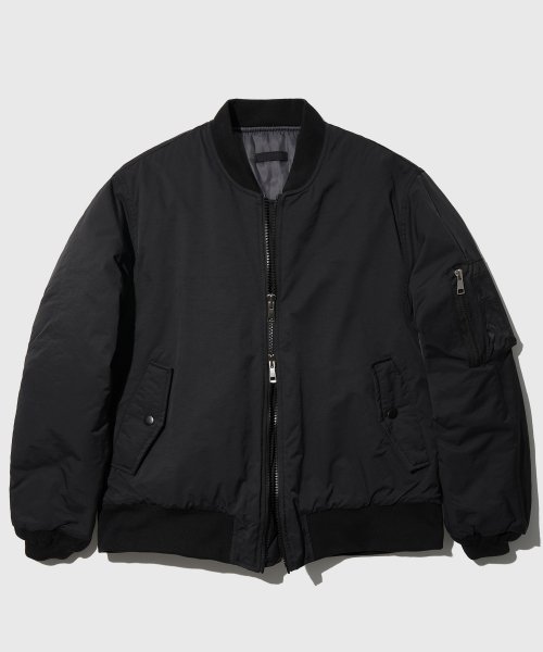 【JEMUT】Reach Over MA-1 Jacket★YHJK2269 JEMUT (ジェモッ) Reach Over MA-1 Jacket Black YHJK2269