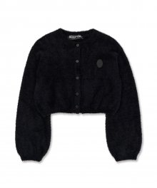 Fuzzy Crop Cardigan [BLACK]