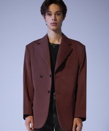 2Way 3Button Blazer - Rose Brown