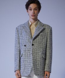 Oversized Lucent Tweed Blazer - Ivory