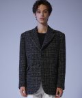 Oversized Lucent Tweed Blazer - Black