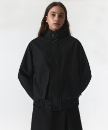 WOOL HARRINGTON JACKET WOMEN JA [BLACK]