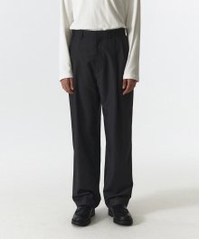 WIDE TWO TUCK SLACKS MEN JA [CHARCOAL]