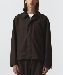 TWILL ZIP-UP JACKET MEN JA [BROWN]