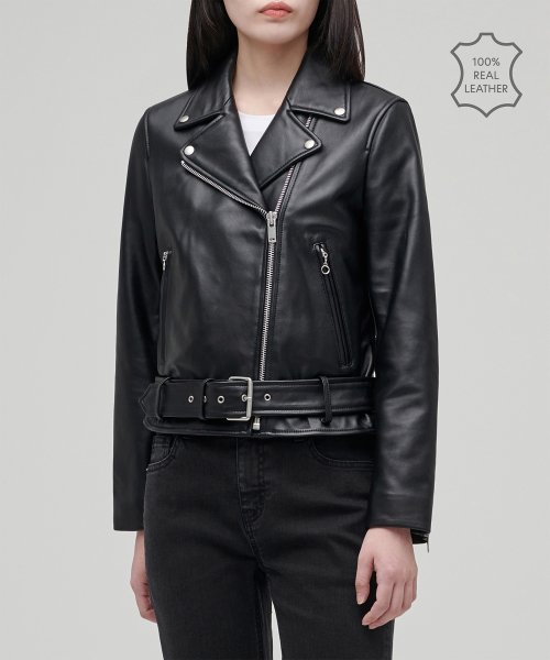belted moto jacket