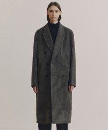CASHMERE DOUBLE BREASTED COAT JA [BROWN CHECK]