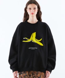 바나나자수 스웨트셔츠 (블랙)