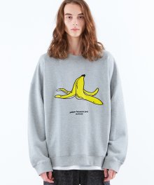 바나나자수 스웨트셔츠 (멜란지 그레이)