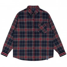 CROSS CHECK CUFFS SHIRT_NAVY