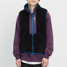 COLOR BLOCK FLEECE VEST_BLACK