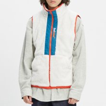 COLOR BLOCK FLEECE VEST_OATMEAL