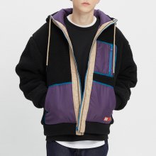 COLOR BLOCK FLEECE JACKET_BLACK