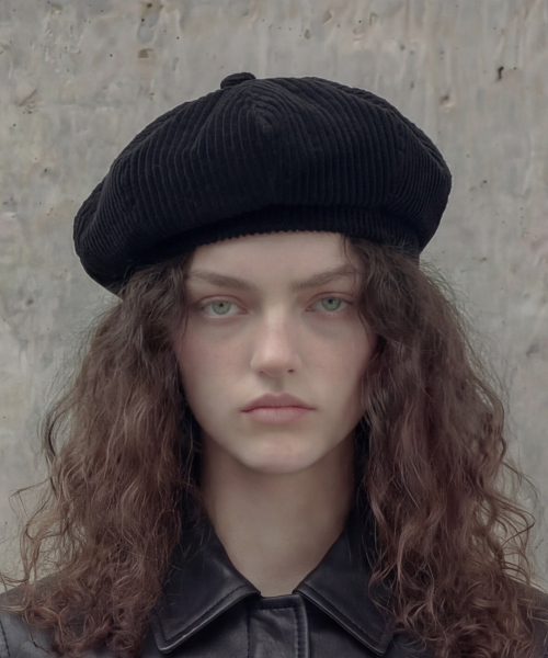 코듀로이 베레모 BREAD BERET / H CORD / BLACK