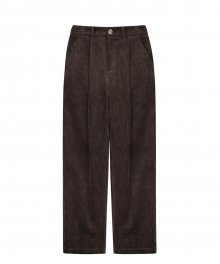 Wide Corduroy Trousers (Dark Brown)