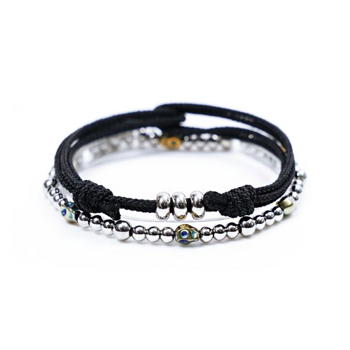 JBANS CLASSIC - Patrick Black 219 Skull Stone 651 Bracelet Set (C2001-SE151_BK)