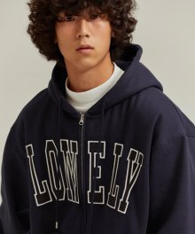 LONELY/LOVELY HOODIE ZIP-UP NAVY