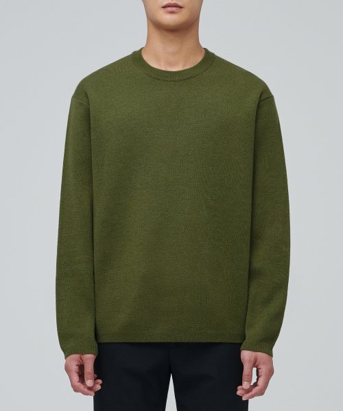 무신사 스탠다드(musinsastandard) 미니멀 크루 넥 니트 [아보카도]