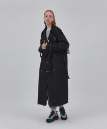 G.I cut-out trench coat BLACK