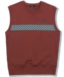chess vest brick-red
