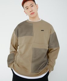 mesh patch sweatshirts beige