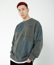 mesh patch sweatshirts khaki