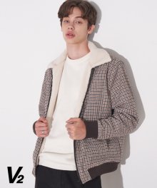 401 OVERFIT CHECK BOMBER JACKET_BROWN