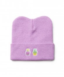 Double Patch Beanie_Violet