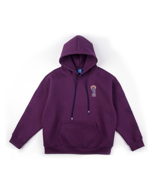 Unisex Embroidered Hooded Sweatshirt DAHOOD_02_PURPLE