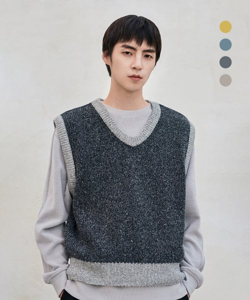 더니트컴퍼니(THEKNITCOMPANY) 울배색 크롭 베스트 4color - 사이즈 & 후기 | 무신사