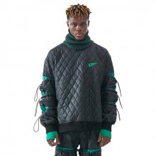 MULTI STRING QUILTED PULLOVER BK