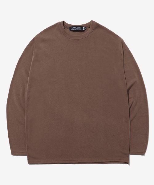 (Unisex) Вязаная футболка с круглым вырезом_BROWN
