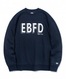 [기모] EBFD 로고 맨투맨 네이비