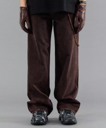 Newtro Wide Denim Pants - Soil Brown