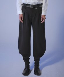 Wave Line Zipper Slacks - Black