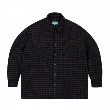 Oversize Quilted Shirts Jacket Navy Print
