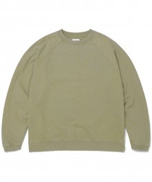 Overdyed Raglan Crewneck Light Olive