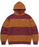디스이즈네버댓(THISISNEVERTHAT) Striped Hooded Sweatshirt Brown/Burgundy