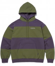 Striped Hooded Sweatshirt Olive/Purple