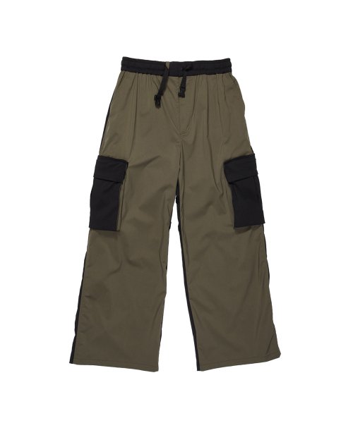 COLOR BLOCK VELCRO брюки KHAKI&чёрный