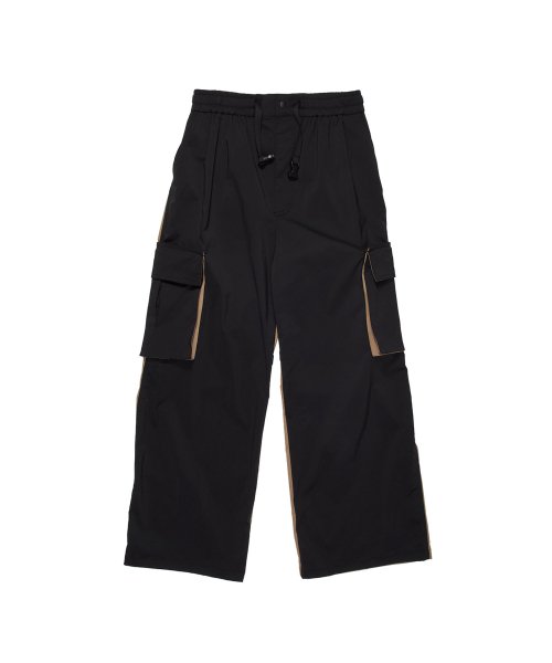 COLOR BLOCK VELCRO брюки чёрный&BEIGE