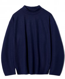 [기모] 모크 넥 스웨터 네이비