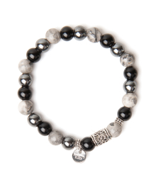 SCB099 [써지컬스틸] Black and grey gemstone bracelet