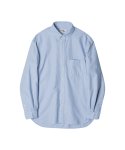 러프사이드(ROUGHSIDE) Shirring Shirt Oxford Sky Blue
