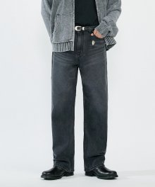 Minimal wide jeans - 애쉬 블랙진