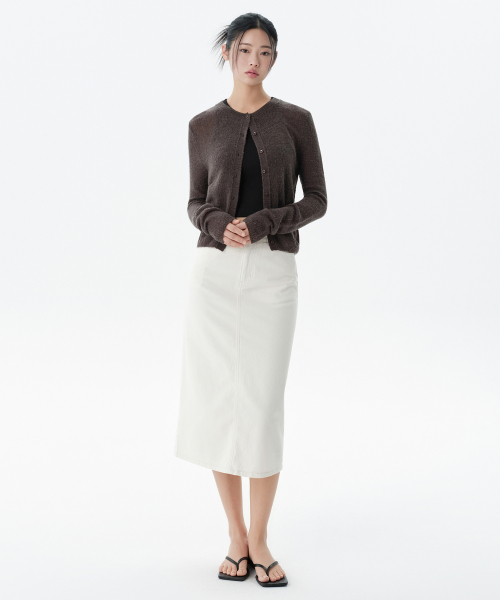 WOMENS DENIM MIDI SKIRT_CREAM