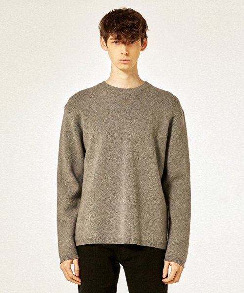 MUSINSA | BUTTON SEOUL Cashmere knitwear (Dark Gray)